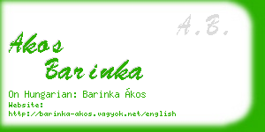 akos barinka business card